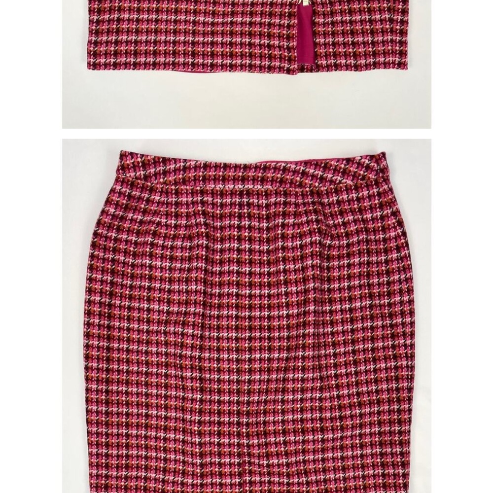 Talbots Womens Tweed Pencil Skirt Size 8 Pink Wool Blend Career Preppy Zipper